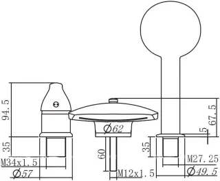 Смеситель на борт ванны Aquanet Practic 2 AF111-63B 216780 хром