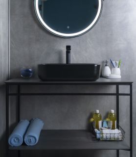 Раковина Gid Bm1304 53350 накладная черная матовая 50x39x13