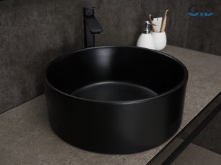 Раковина Gid Bm9011 53368 накладная черная матовая 40x40x15