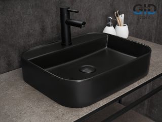 Раковина Gid Bm9550 53364 накладная черная матовая 50x40x11