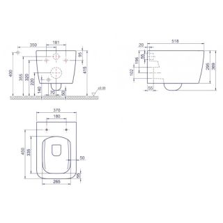 Подвесной унитаз Boheme Zen белый матовый 967-WM