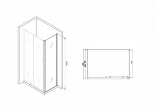 Душевая стенка ABBER Schwarzer Diamant 70см чёрный S70B