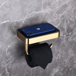 Бумагодержатель ABBER Westen AA1730G с полкой для телефона золото матовое