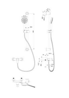 Смеситель для душа с гарнитуром Wonzon & Woghand WW-AE3103-MW белый матовый