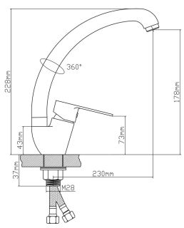 Смеситель для кухни BOOU B8289-10F хром