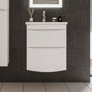 Тумба под раковину Бриклаер Вега 4627125415739 с двумя ящиками 60 см белый