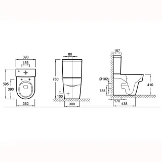 Чаша напольного унитаза Jacob Delafon Odeon Rive Gauche UJT102-00