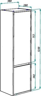 Пенал Bellezza Лоренцо 35см левый серебро 00000007036