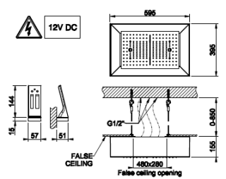 Верхний душ Gessi Afilo 57411.279 30x50 см тропический ливень водопад распыление хром