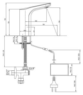 Электронный смеситель для раковины E.C.A. 108108060EX хром