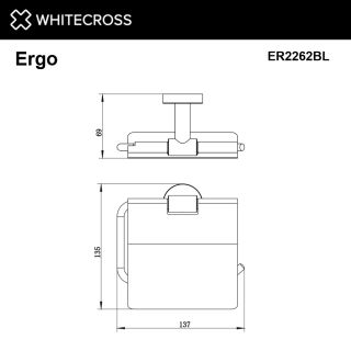 Держатель туалетной бумаги WHITECROSS Ergo ER2262BL чёрный матовый