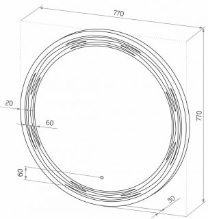 Зеркало с подсветкой и функцией антизапотевания Art&Max Bologna 77см AM-Bol-D770-DS-F-H