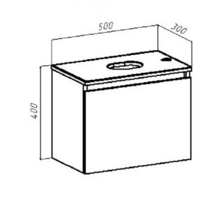 Тумба Runo Бари 50 белая под накладной умывальник (00-00001472)