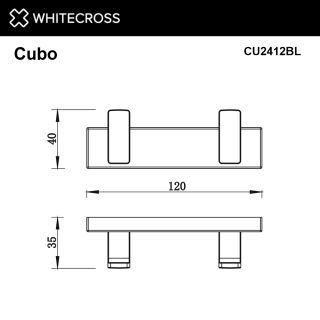 Крючок двойной WHITECROSS Cubo CU2412BL чёрный матовый