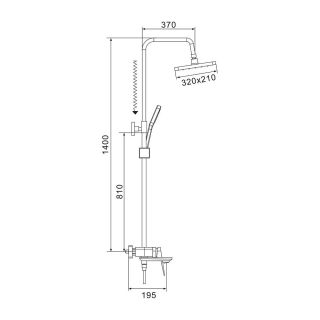 Душевая стойка Shevanik S4226T оружейная сталь
