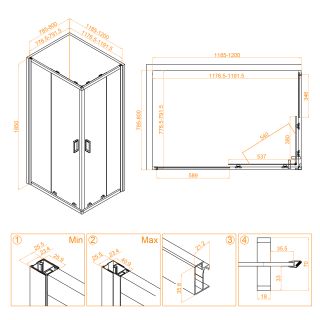 Душевой уголок RGW CL-44 32094482-11 80x120см хром