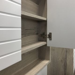 Comforty Зеркало Клеон 60 см белый/дуб дымчатый 00-00002045