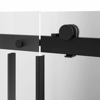 Душевая дверь Kerama Marazzi Cristallo CT.140.1/2.SD.BLK.M 140 см с функцией soft close стекло прозрачное профиль чёрный матовый