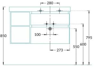 Тумба под раковину Kerama Marazzi Cubo CUB.90.2Rh\WHTM.N правая 90 см белый матовый/структурированный орех