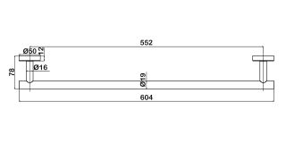 Полотенцедержатель одинарный Swedbe Attribut 9818 60см хром