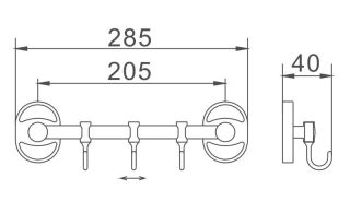 Планка с крючками для полотенец Haiba HB1915-3 хром