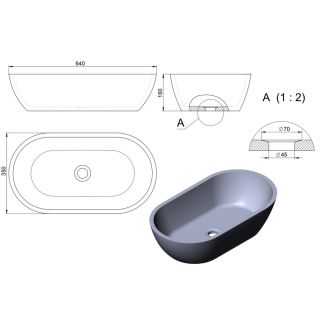 Раковина Holbi Mercury 64см белый матовый 1.02.009.11.1