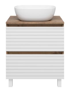 Напольная тумба под раковину Brevita Dakota DAK-07060-19/01-2Я 60см дуб Галифакс олово/белый