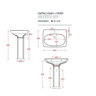 Пьедестал для раковины Artceram Civitas CIC001 03 00 черный