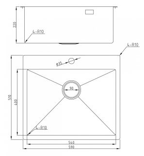 Мойка для кухни Milacio Denia 59 Steel MC.77498 брашированное золото
