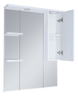 Зеркальный шкаф с подсветкой Misty Дива 85см правый белый