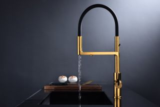 Смеситель для кухни Paulmark Tornado To213402-BG брашированное золото