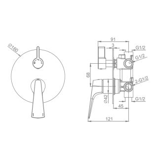 Смеситель для душа Raglo R07.273 хром