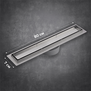 Душевой лоток РМС ТЛ-02-80х7 80см нержавеющая сталь