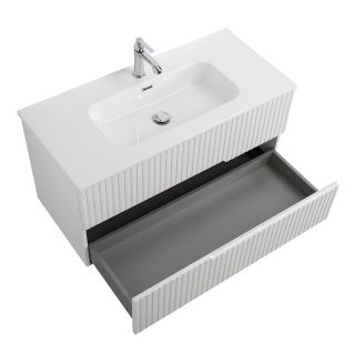 База под раковину Cezares подвесная с двумя выкатными ящиками, Bianco Opaco, 1000x457x500, DUET-N-1000-2C-SO-BO