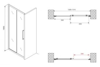 Душевая дверь ABBER Schwarzer Diamant AG30130BMH 130см чёрный