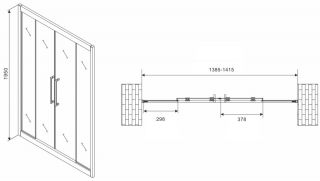 Душевая дверь ABBER Schwarzer Diamant 140см хром AG33140H