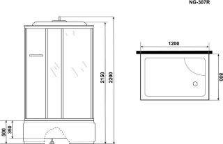 Душевая кабина Niagara NG-307-01R 120х80х220