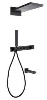 Душевая система ABBER Rund AF8753B с термостатом чёрный матовый