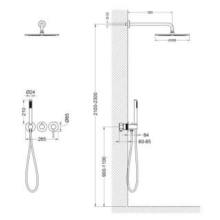 Душевой комплект Timo Saona SX-2349/16SM белый матовый