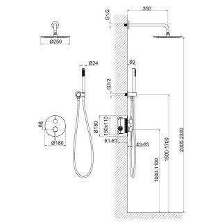 Душевой комплект Timo Saona SX-2369/18SM чёрное золото