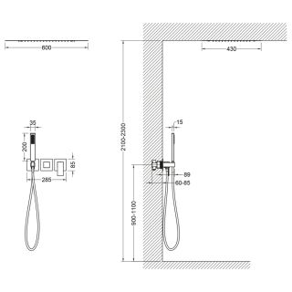 Душевой комплект Timo Selene SX-2129/03SM чёрный матовый