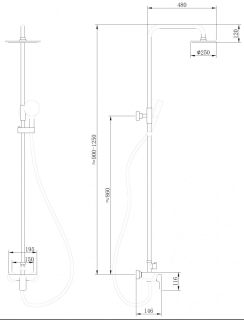 Душевая стойка ABBER Weiss Insel чёрный матовый AF8020B