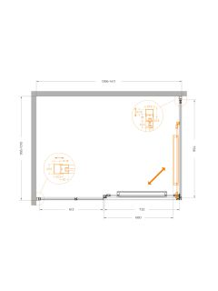 Душевой уголок CEZARES LUX-AH-FS-11-140/100-C-CR хром