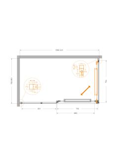 Душевой уголок CEZARES LUX-AH-FS-11-140/80-C-GM оружейная сталь