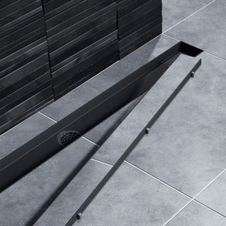 Душевой лоток Timo Drain System DS230206/03 60см с двусторонней панелью plate под плитку чёрный