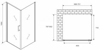 Душевой уголок ABBER Sonnenstrand 70x80см хром AG04070-S80