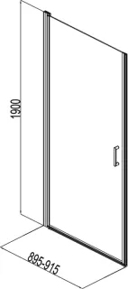 Душевая дверь Aquanet Cinetic AE12-N-90H190U-CT 243620 90 см стекло прозрачное профиль хром
