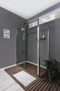 Душевой уголок Aquanet Delta NPE1131 183844 140x80 см стекло прозрачное профиль хром