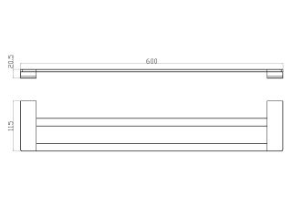Вешалка для полотенец Wonzon & Woghand Eclipse WW-9111-BL чёрный