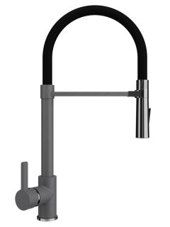 Смеситель для кухни Ulgran Classic U-024-342 с высоким гибким изливом графит